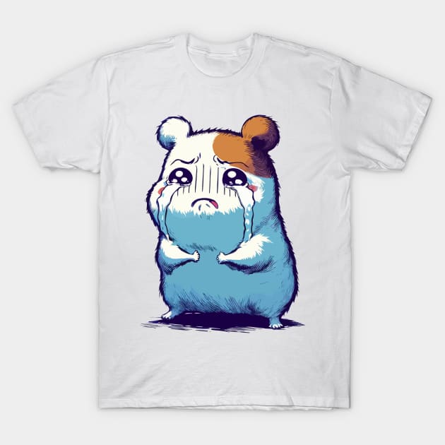 Crying Sad Hamster T-Shirt by TomFrontierArt